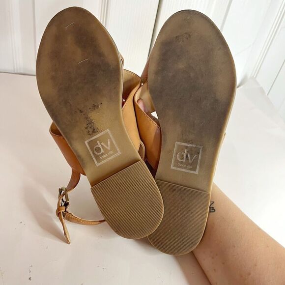 Dolce Vita Rhinestone Embellished Criss Cross Slingback Flat Sandals - Picture 9 of 11